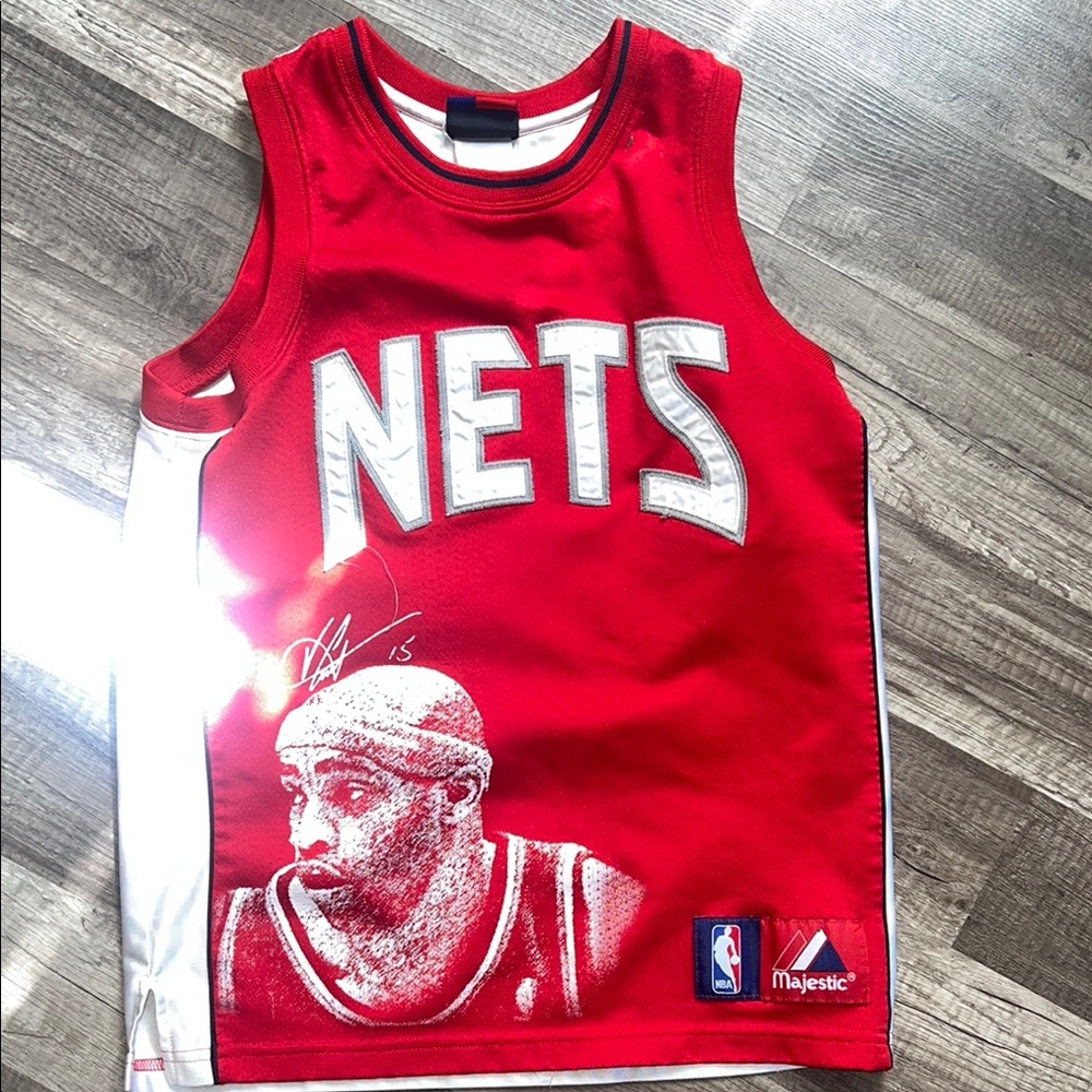 Nets Carter Red and White Basketball Jersey